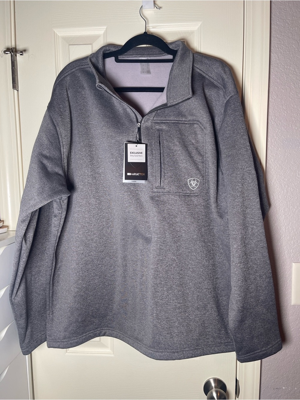 Ariat Heather Gray Quarter-Zip Pullover